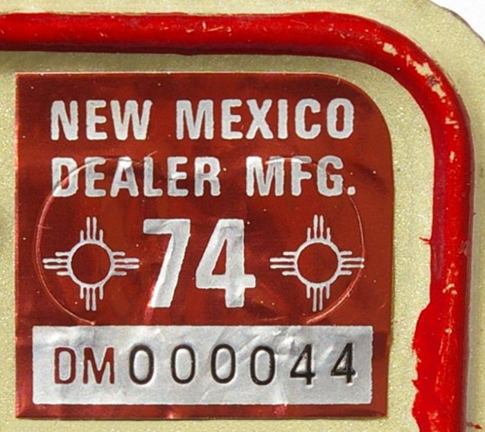 New Mexico Dealer License Plates